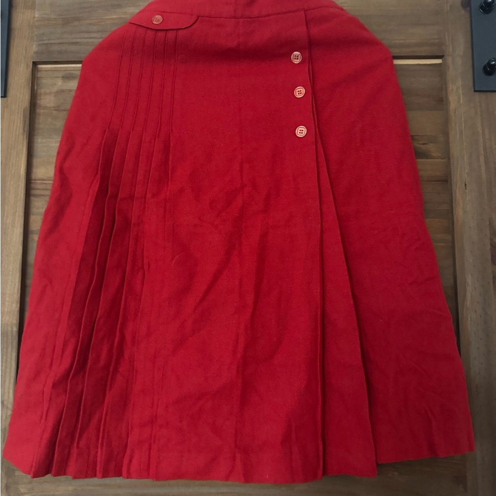 Les créations J.M inc Vintage Wool  Skirt red 38